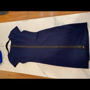 Kenneth Cole Navy Blue Dress Full ZIP on Back Sz 8